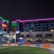 Essentia health plaza at the lights at night