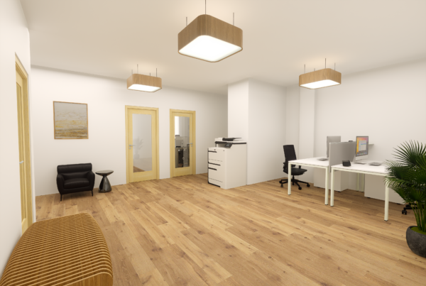 Rendering of executive office suite space B at Spirit
